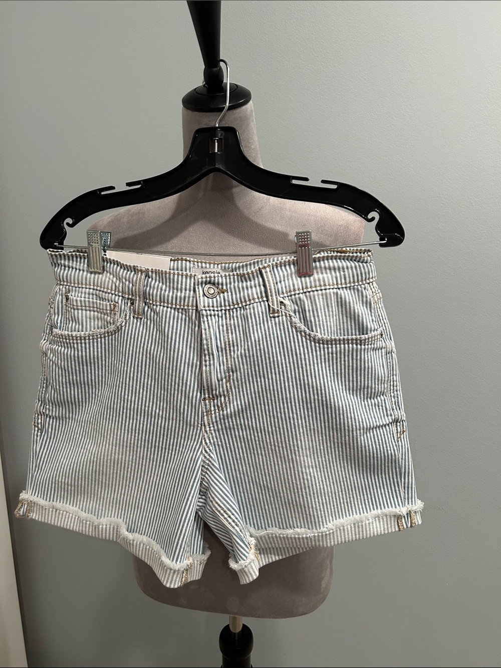 Kenzie blue and white striped shorts 6/28
